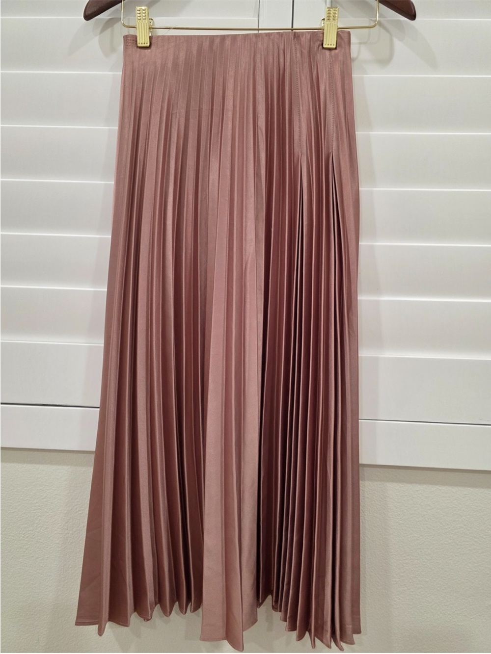Zara Pleated Maxi Skirt in Dusty Mauve